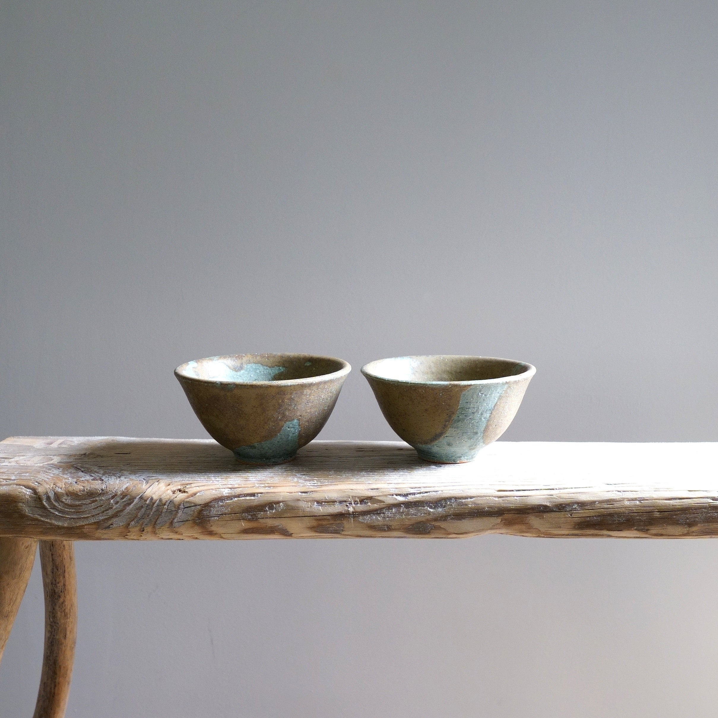 陶器 茶碗 灰色と茶色のグラデーション Brown-Gray 飯碗（大）| 錆茶と灰のグラデーション ハンドメイド陶器
