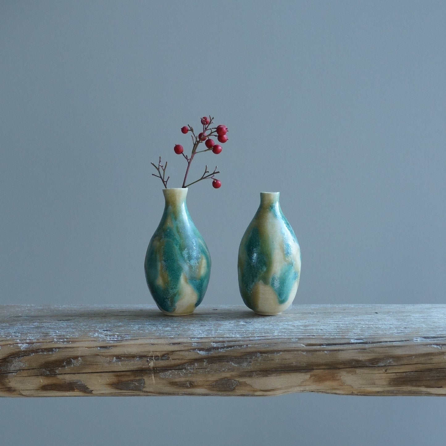 258_ Forest Green Flower Vase