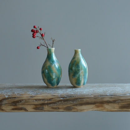 258_ Forest Green Flower Vase