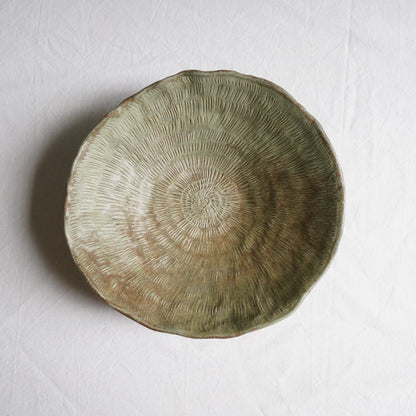 Handbuilt Flower Plate — Large（手捻り花皿 プレート）